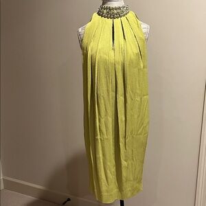 Etcetera Yellow Embellished Midi Dress